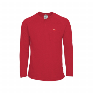 Lapco Flame-Resistant Raglan Sleeve Henley Red T-Shirt